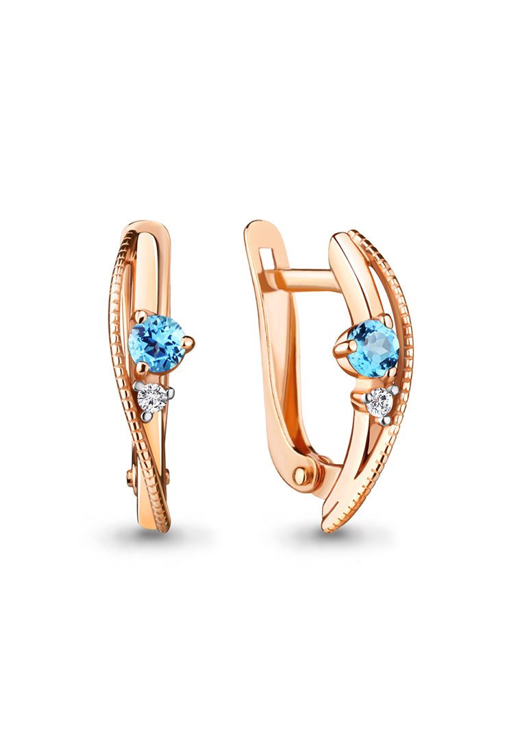 

Серьги из желтого золота с топазом/фианитом Kari Jewelry 4755605.1, 4755605.1