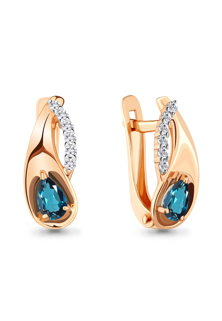 

Серьги из желтого золота с топазом/фианитом Kari Jewelry 4735008А.1, 4735008А.1