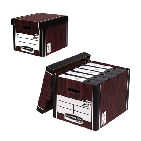 

Короб архивный (285х385х325 мм), FELLOWES (BANKERS BOX) "Woodgrain", FS-00610