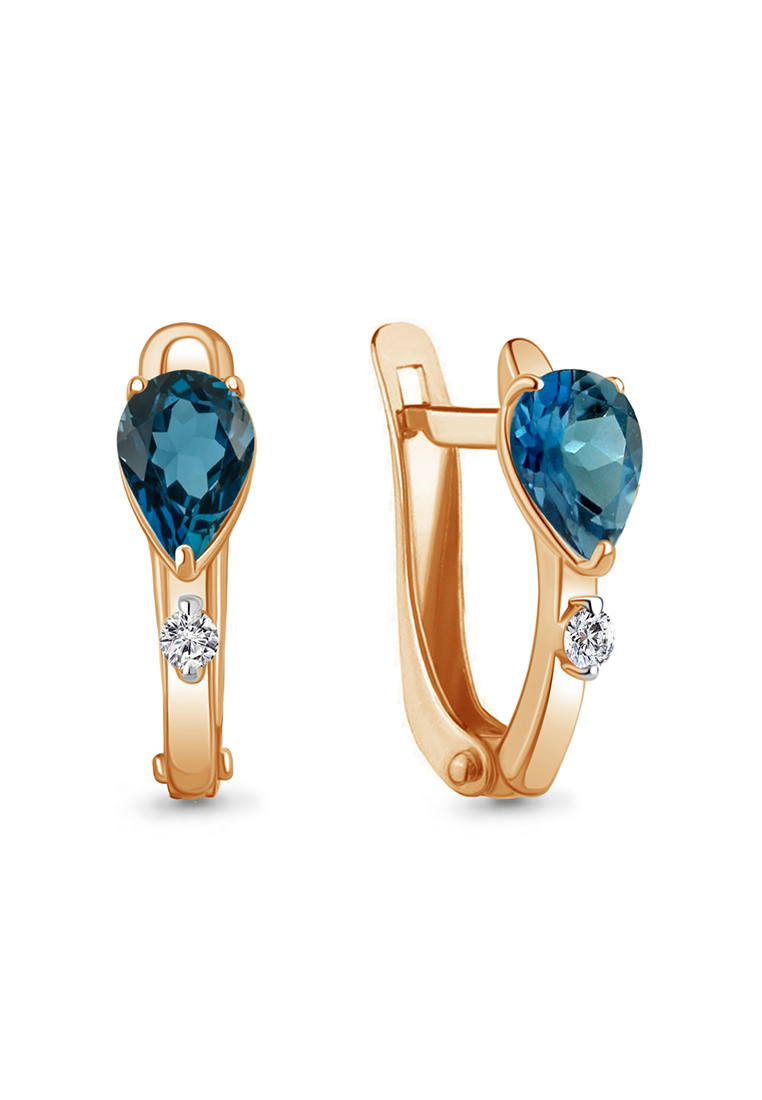 

Серьги из желтого золота с топазом/фианитом Kari Jewelry 4794108.1, 4794108.1