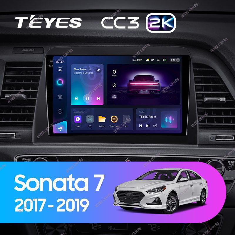 Штатная магнитола Teyes CC3 2K 6128 Hyundai Sonata 7 LF 2017-2019 4440000₽