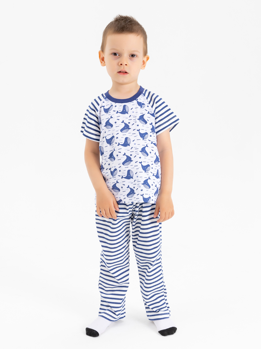 Пижама для мальчиков КотМарКот 285441447 Цвет белый размер 122