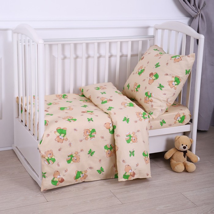 

Атра Постельное бельё BABY За медом бежевый 112х147см, 110х150см, 60х60см, бязь 120г/м, ,
