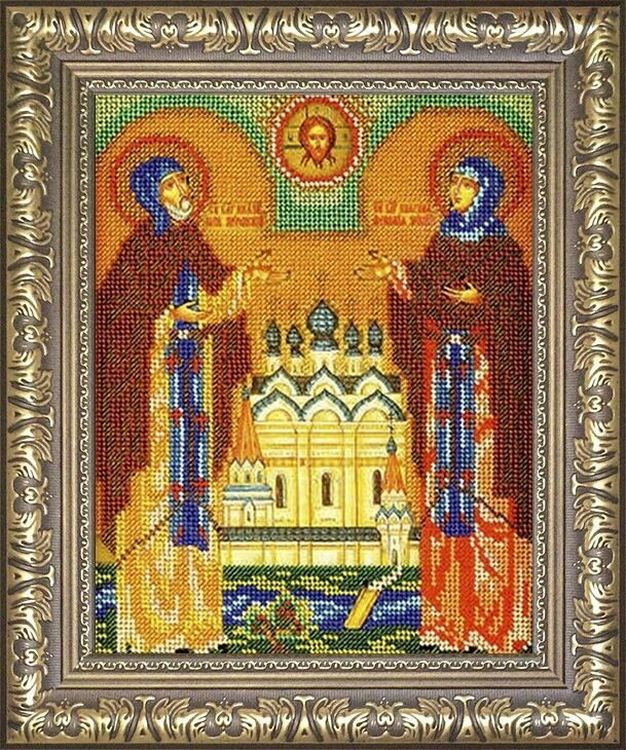 

Рама для иконы Мир багета с оргстеклом Петр и Февронья. Радуга бисера