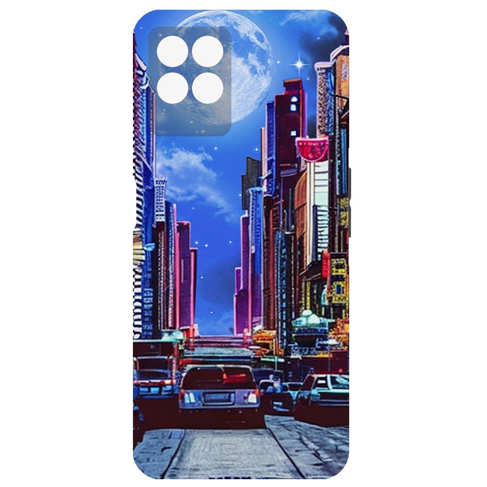 

Чехол-накладка Софт Ночной город для Realme 8i, Черный