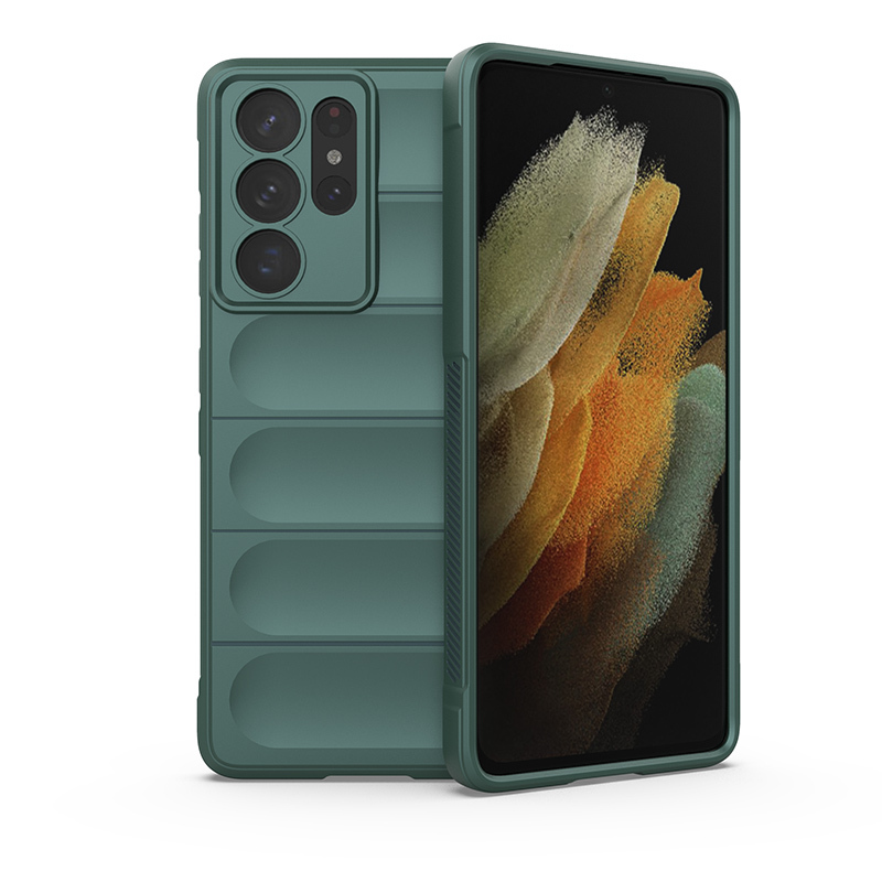 

Противоударный чехол Black Panther Flexible Case для Samsung Galaxy S21 Ultra, зеленый, Flexible Case