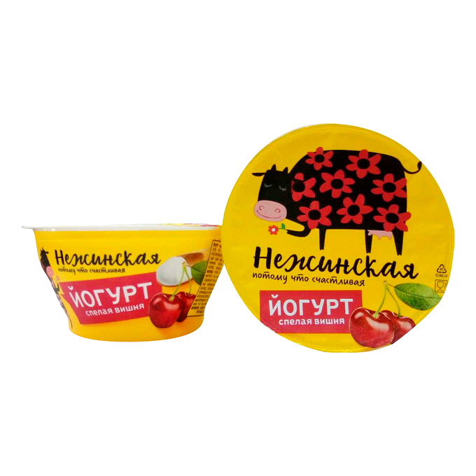 

Йогурт Нежинская Спелая вишня 3% бзмж 130 г