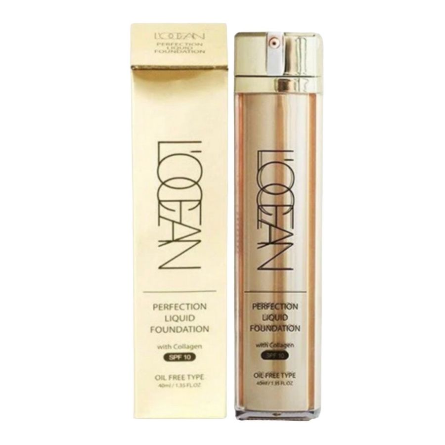 Тональная основа L’ocean Perfection Liquid Foundation With Collagen, 21 Clear Beige, 40 мл makeup palette clear polish gel mixing spatula acrylic nail stamping plates foundation eyeshadow stainless steel with spatula
