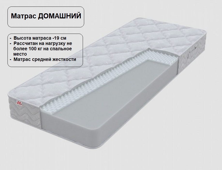 Матрас Орматек Домашний 1400x2000мм, чехол трикотаж стеганый