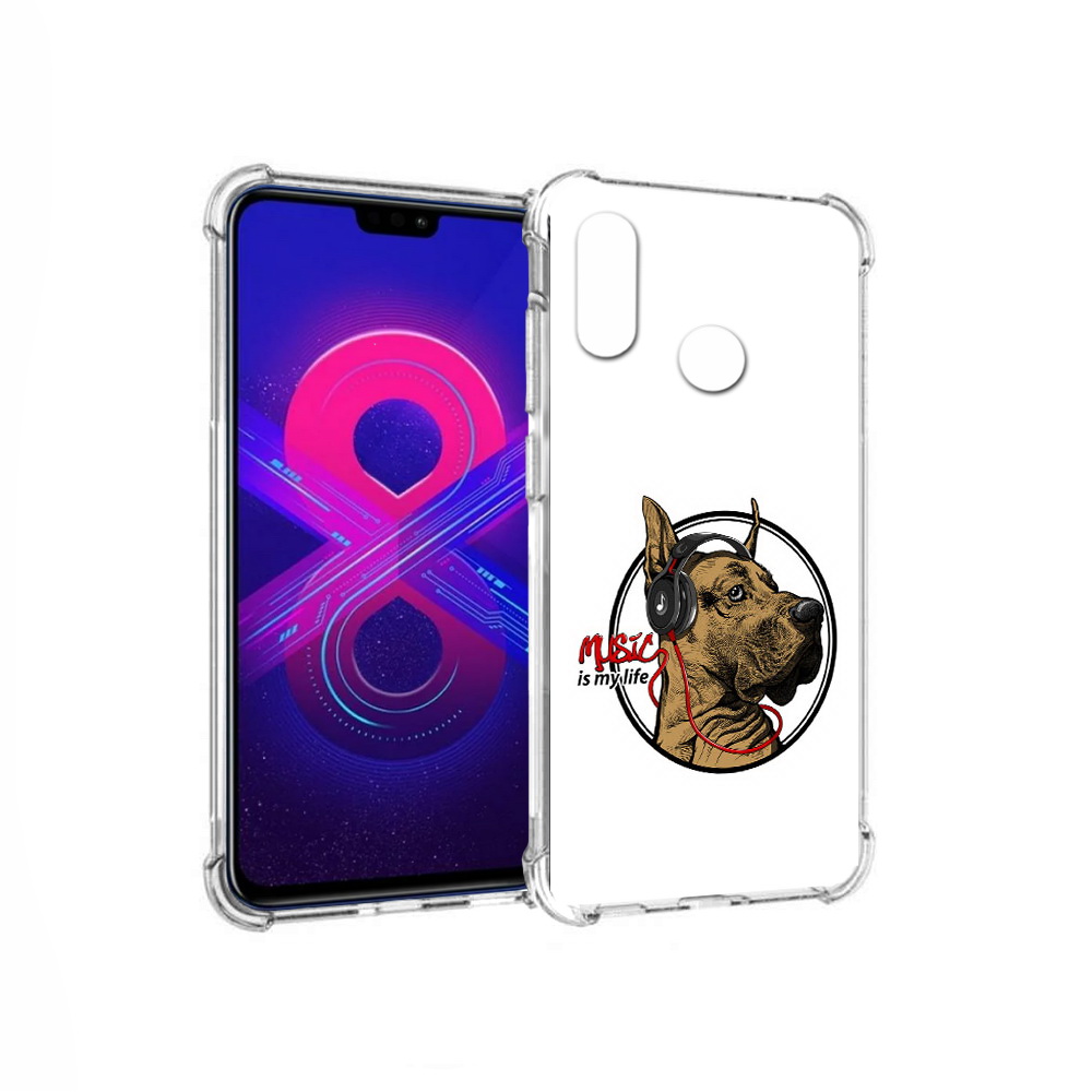 

Чехол MyPads Tocco для Honor 8X Max музыкальная собака (PT118941.31.490), Прозрачный, Tocco