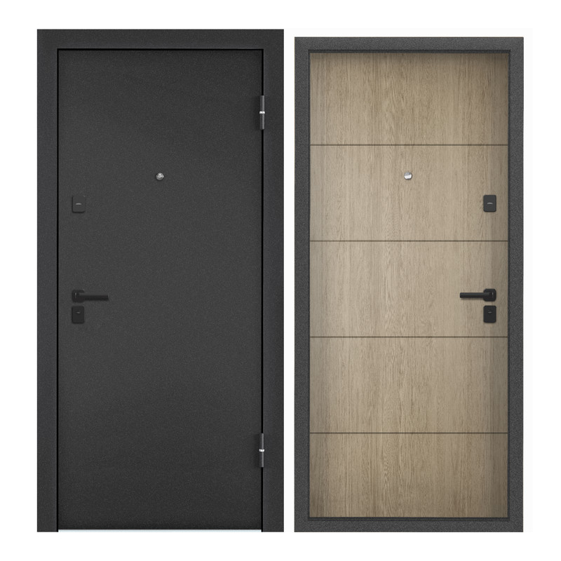 фото Дверь входная torex для квартиры металлическая terminal-b 950х2050 правый, черный/бежевый torex стальные двери