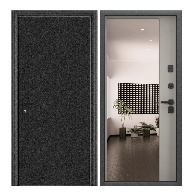 Дверь входная Torex для квартиры стальная Comfort X 1000х2050 правый, зеркало,черный kuchenland диспенсер спрей для масла и уксуса 200 мл 2 в 1 акрил сталь черный comfort