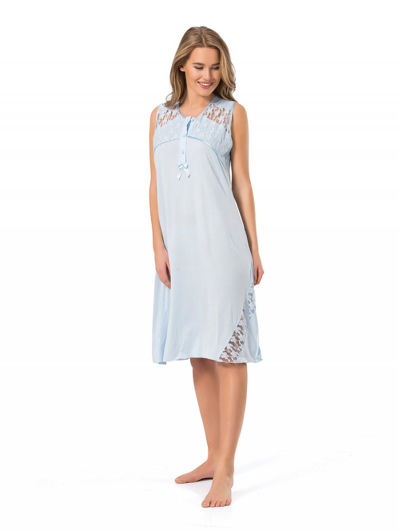 

Ночная сорочка женская Turen 3124mavi голубая XXL, 3124mavi