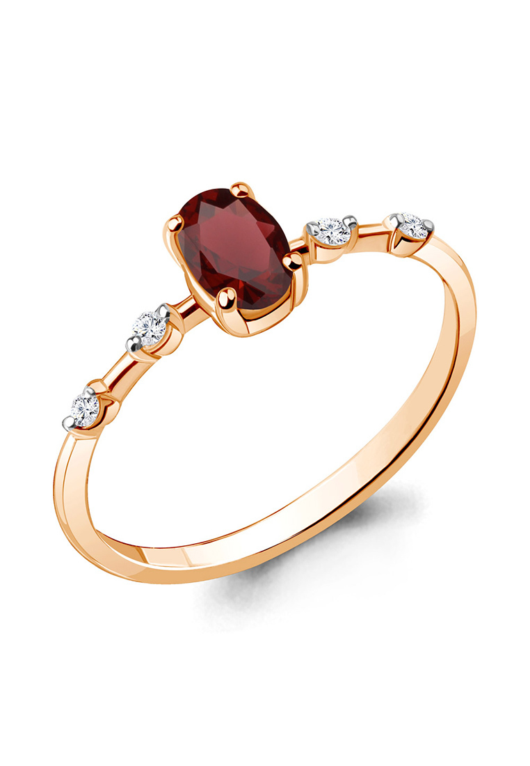 

Кольцо из золота р.  Kari Jewelry 6973303.1, гранат\фианит, 6973303.1