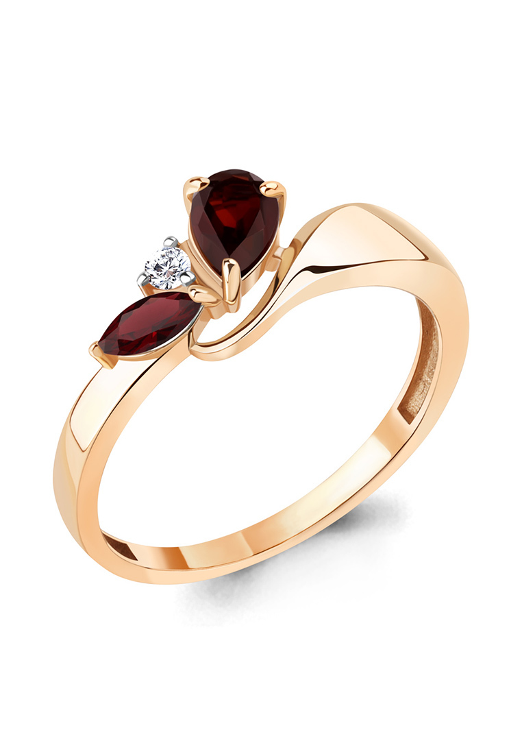 

Кольцо из золота р.  Kari Jewelry 6971803А.1, гранат\фианит, 6971803А.1