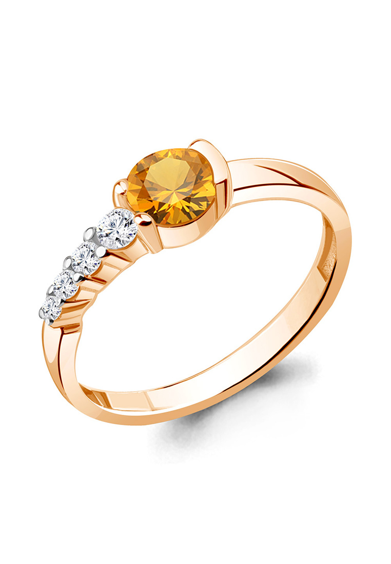 

Кольцо из желтого золота с цитрином/фианитом р.  Kari Jewelry 6971506.1, 6971506.1