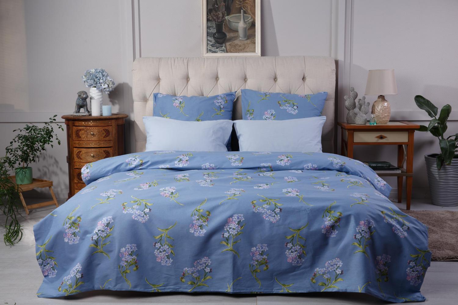 фото Постельное белье ночь нежна незабудки цвет: голубой (2 спал.)