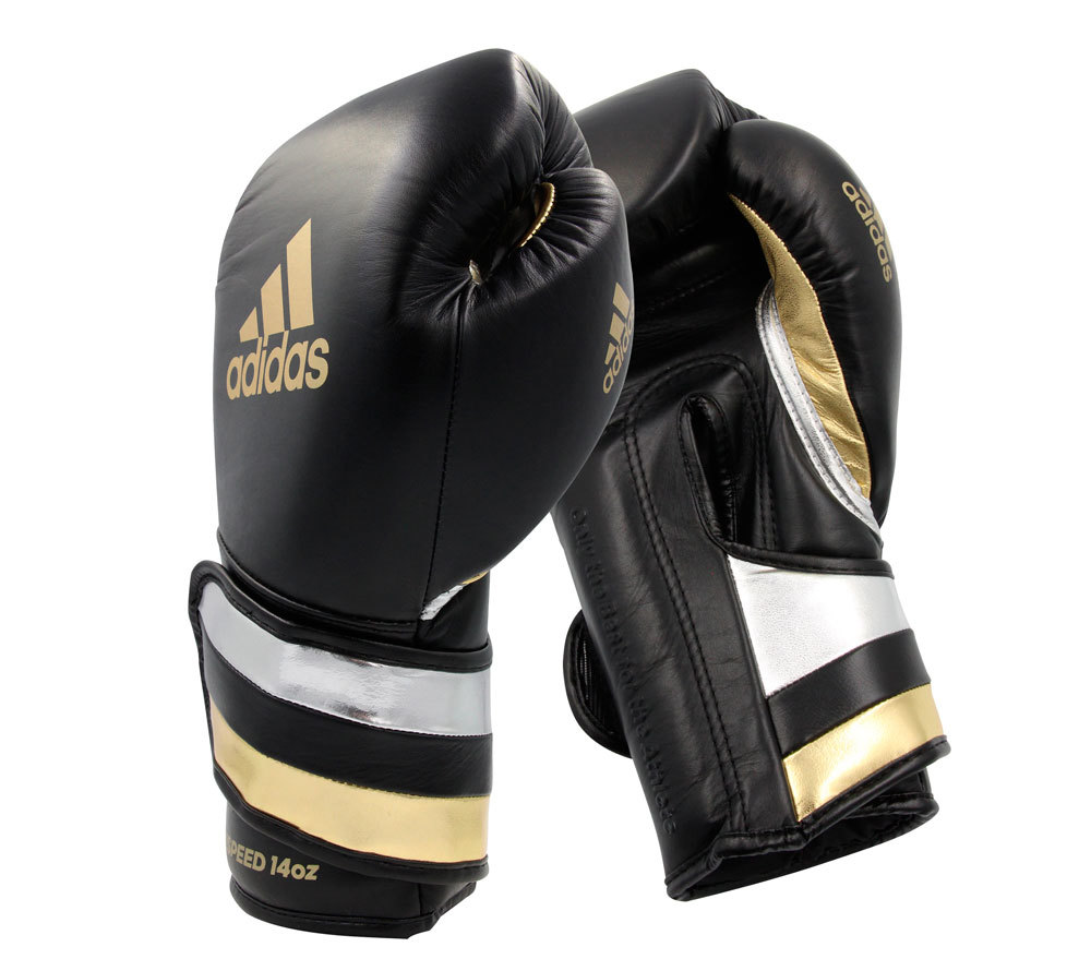 фото Перчатки боксерские adidas adispeed черно-золотые 16 oz