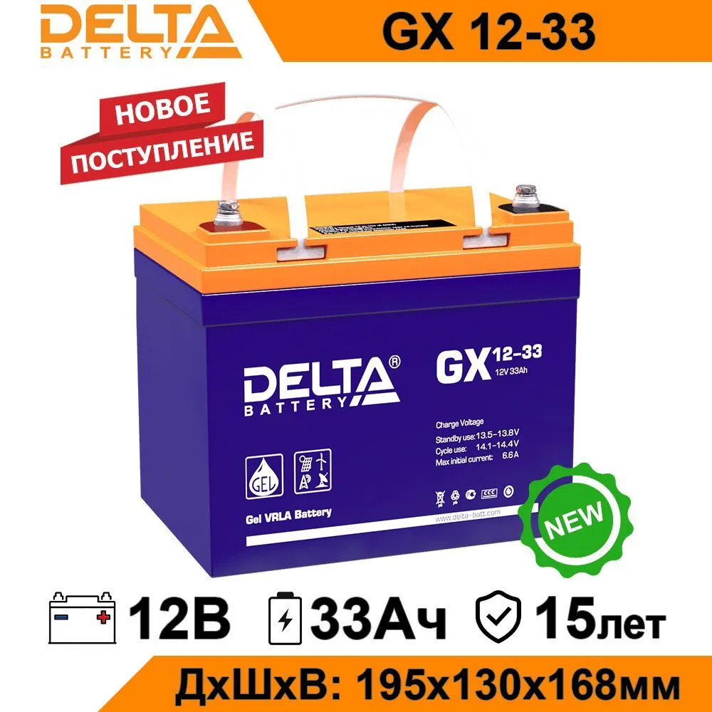 Аккумулятор для ИБП Delta GX 12-33 33 А/ч 12 В GX 12-33