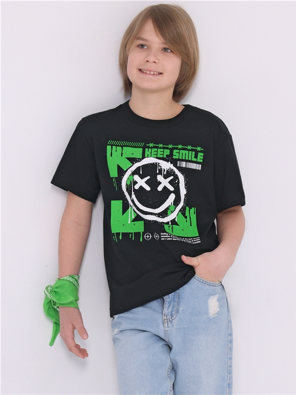 

Футболка детская Апрель ф228001010Р3, черный Смайл и стрелы, 146, ф228001010Р3