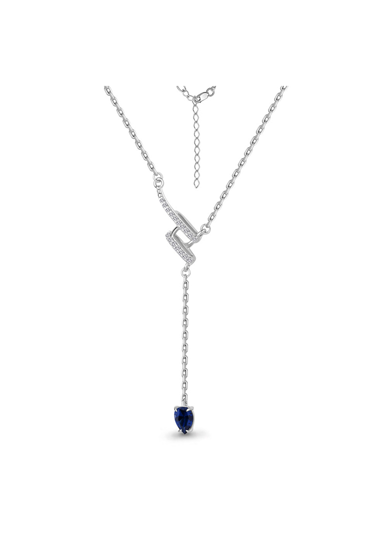

Колье-галстук из серебра с сапфиром искусственным/фианитом 40 см Kari Jewelry 73702АБ.5, 73702АБ.5