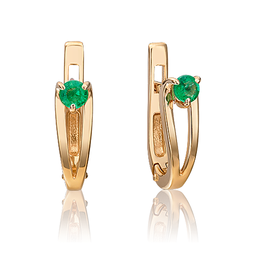 

Серьги из красного золота PLATINA jewelry 02-0241-00, изумруд, 02-0241-00