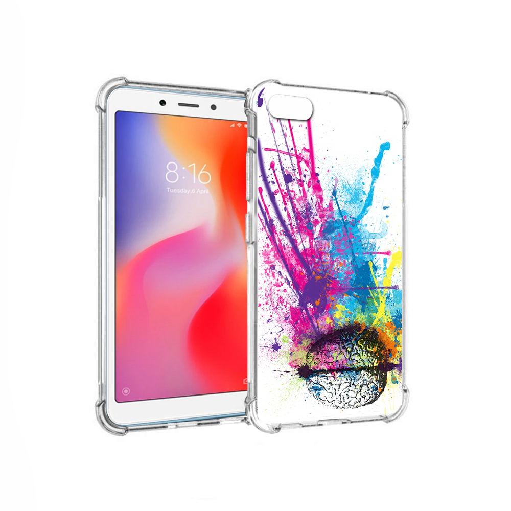

Чехол MyPads Tocco для Xiaomi Redmi 6A яркий красочный мозг (PT113916.305.710), Прозрачный, Tocco