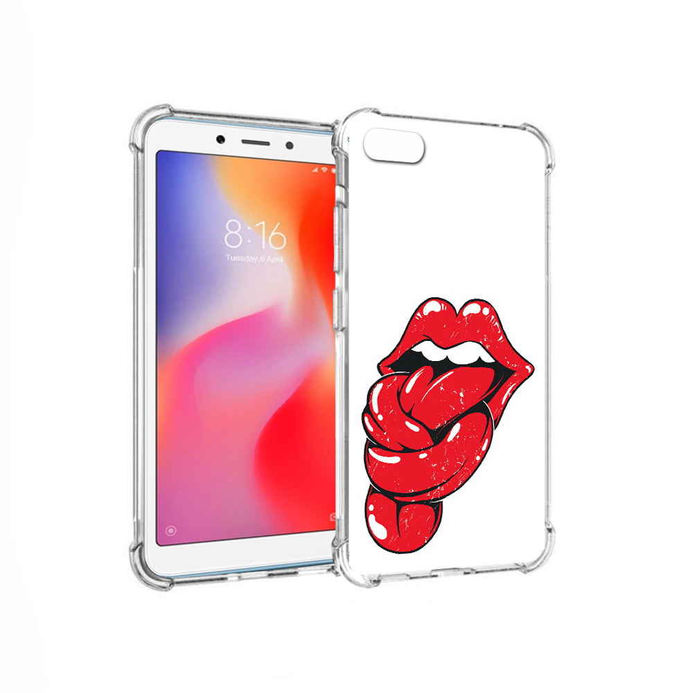 

Чехол MyPads Tocco для Xiaomi Redmi 6A яркие губы с языком (PT113916.305.705), Прозрачный, Tocco