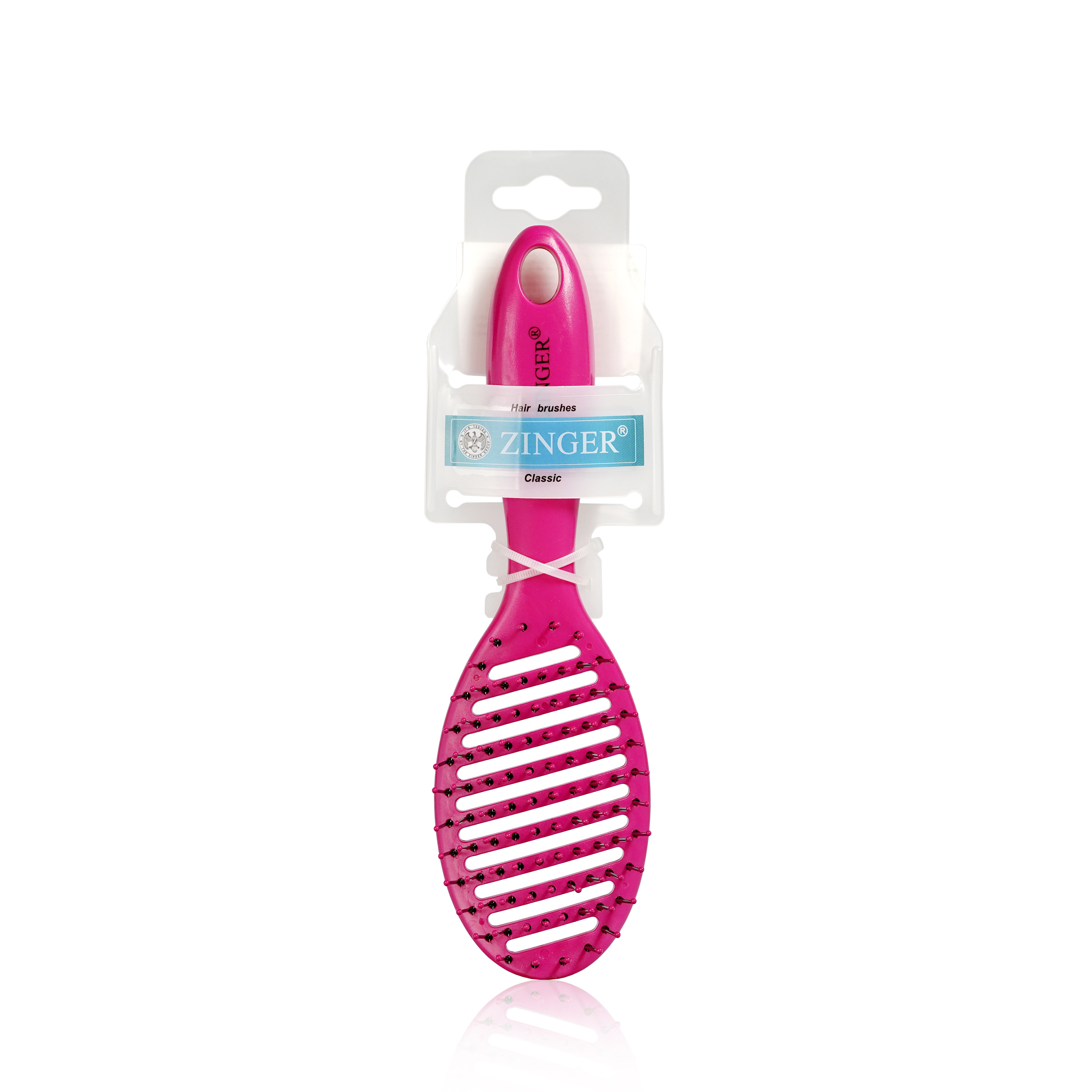 Массажная расческа для волос Zinger с пластиковыми зубьями в ассортименте бантик на резинке зоостандарт 1кl а 4 в ассортименте