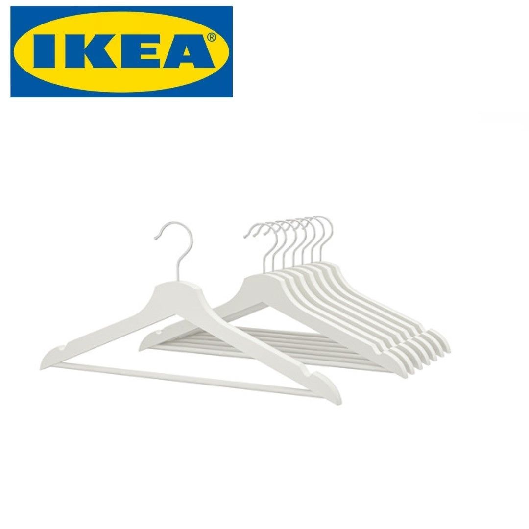 

Вешалка для одежды IKEA 8 шт, белый. Деревянные плечики BUMERANG Бумеранг., BUMERANG