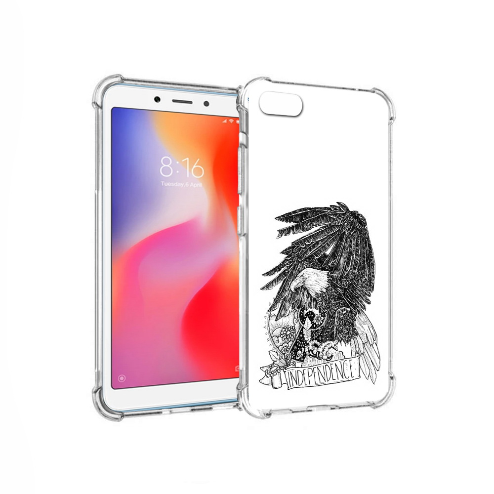 

Чехол MyPads Tocco для Xiaomi Redmi 6A черно белый сокол (PT113916.305.688), Прозрачный, Tocco