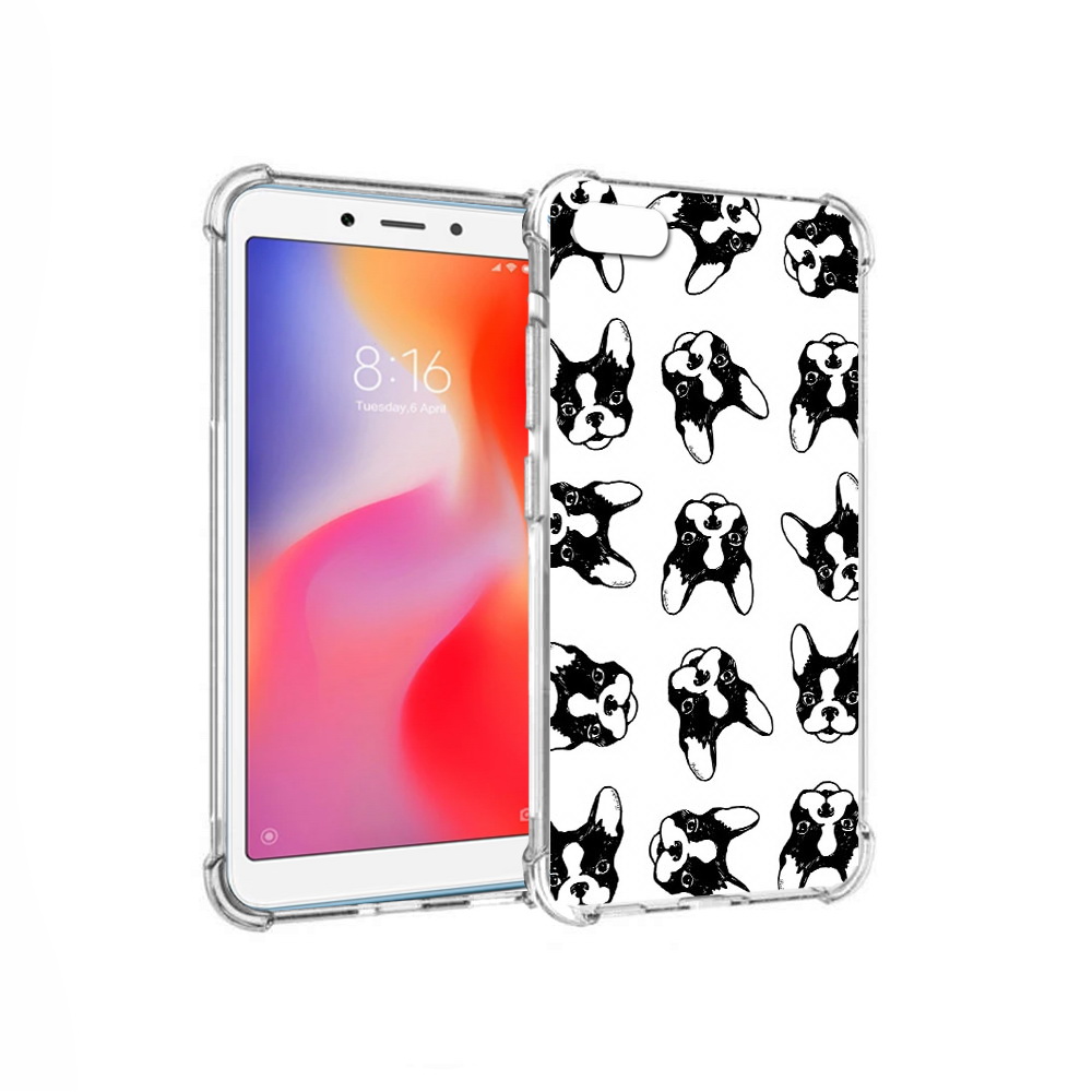 Чехол MyPads Tocco для Xiaomi Redmi 6A черно белые собачки (PT113916.305.683)