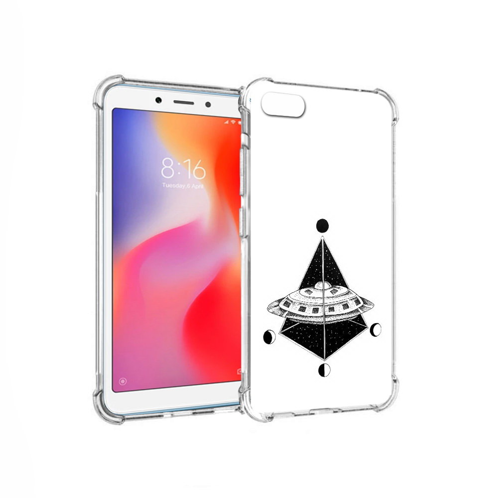 Чехол MyPads Tocco для Xiaomi Redmi 6A черно белая летающая тарелка (PT113916.305.679)