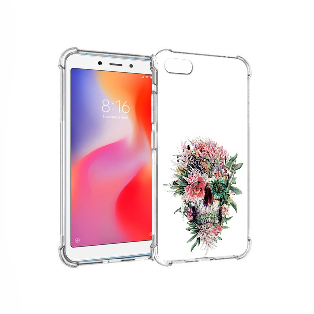 

Чехол MyPads Tocco для Xiaomi Redmi 6A череп из цветов (PT113916.305.677), Прозрачный, Tocco