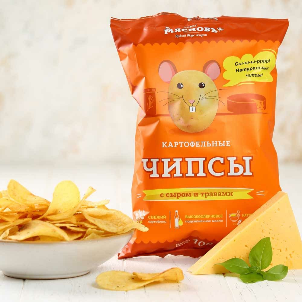 

Чипсы картофельные МясновЪ БУФЕТ от КуулКлевер с сыром и травами 100 г