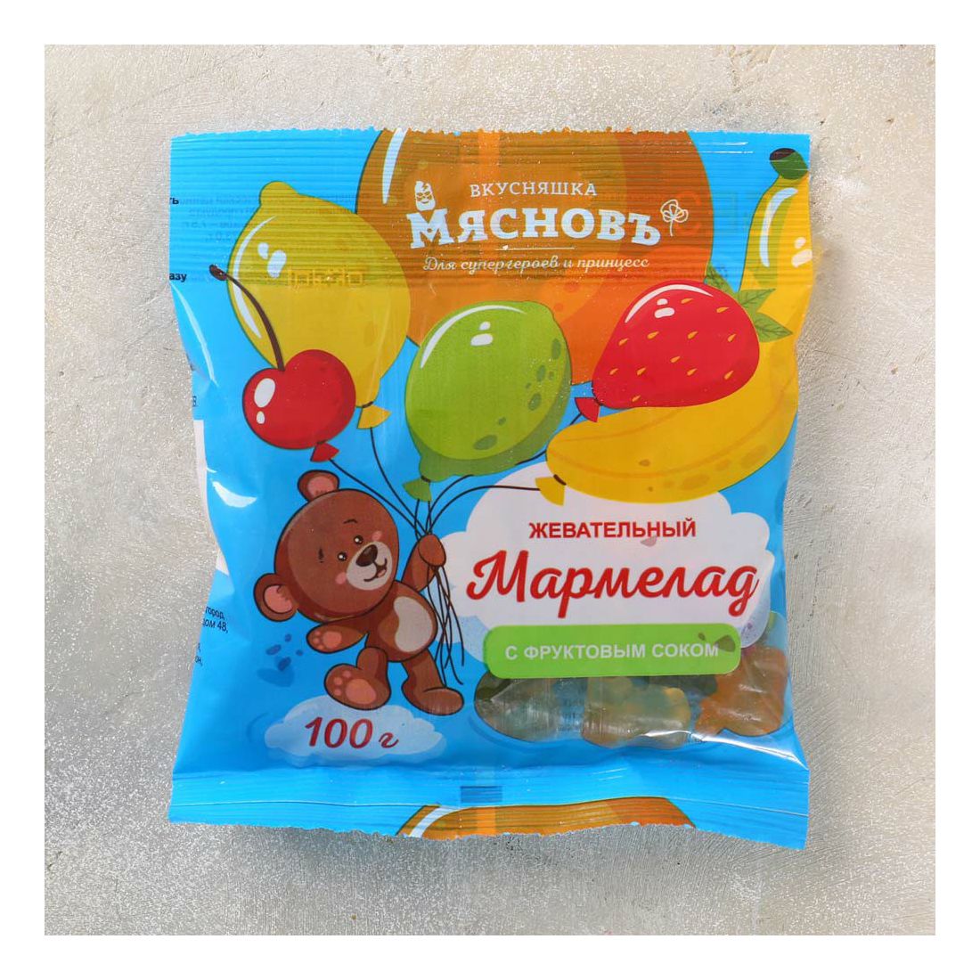 

Мармелад МясновЪ ВКУСНЯШКА жевательный с фруктовым соком 100 г