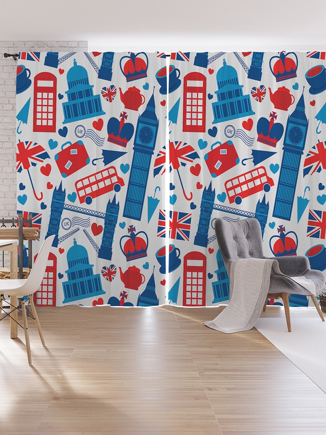 

Шторы под лён JoyArty "Любовь англичанина", серия Oxford DeLux, 340х265 см, Любовь англичанина