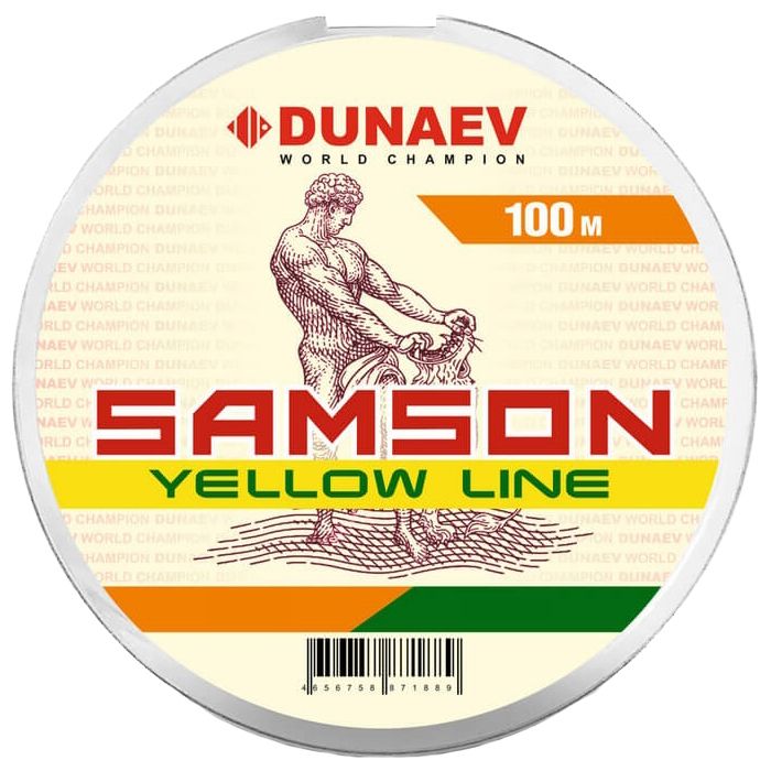 Леска Dunaev Samson Yellow Line 100 м 0.32 мм, 8.5 кг цвет Жёлтый