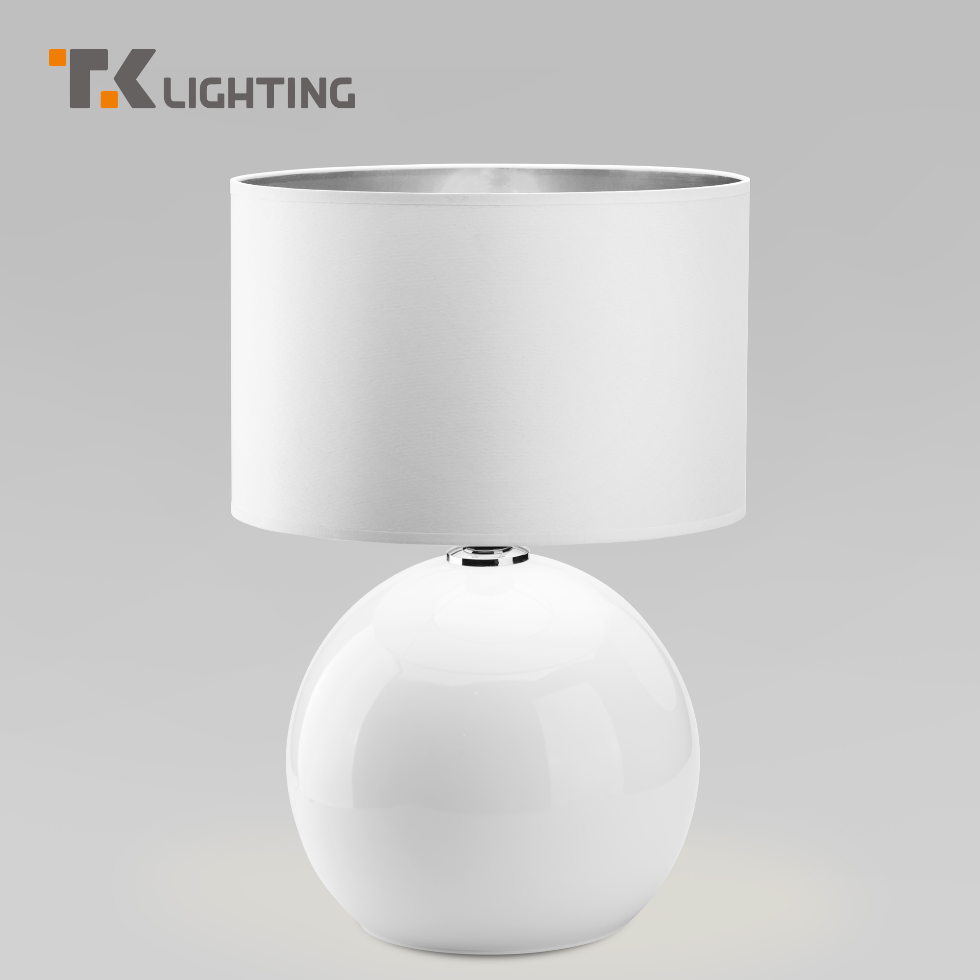 Настольная лампа с тканевым абажуром TK Lighting Palla 5079 E27 белый