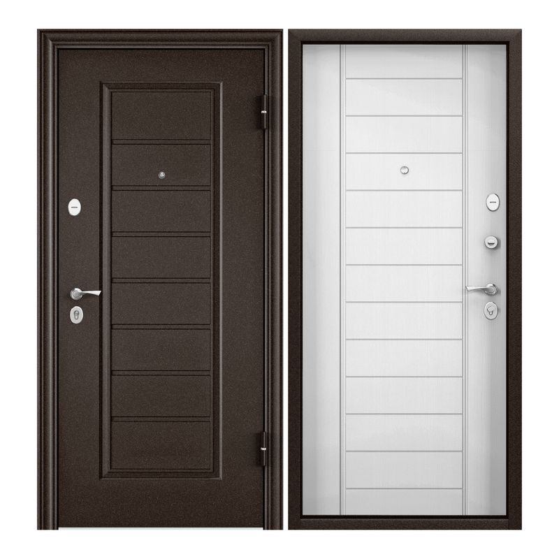 

Дверь входная Torex для квартиры металлическая Flat-M 950х2050 правый, коричневый/бежевый, Flat-M