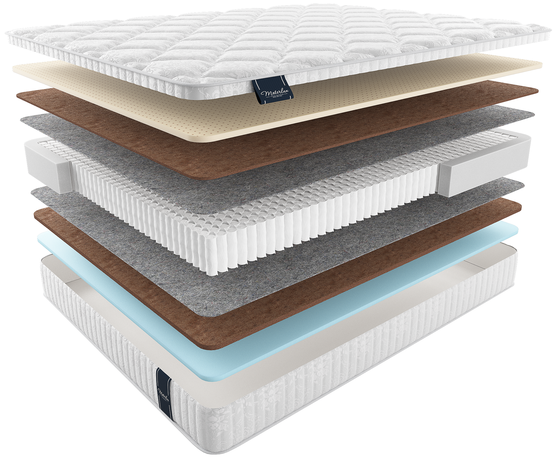 

Матрас MaterLux Batesford Multi независимый пружинный блок, 80*210, Белый, MaterLux Матерлюкс Batesford Multi