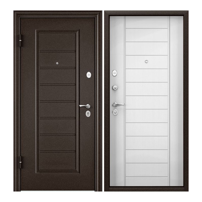 

Дверь входная Torex для квартиры металлическая Flat-M 950х2050 левый, коричневый/бежевый, Flat-M
