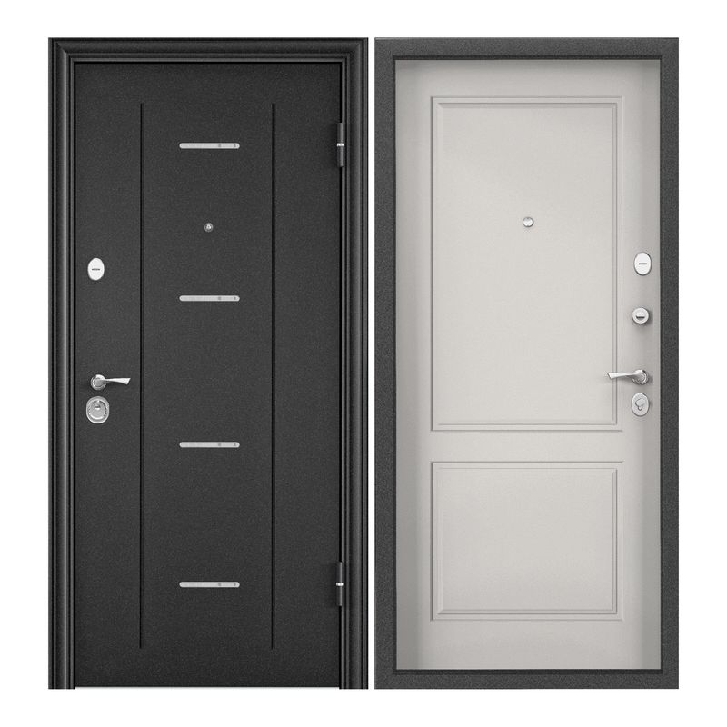 

Дверь входная Torex для квартиры металлическая Flat-M 950х2050 правый, темно-серый/белый, Flat-M