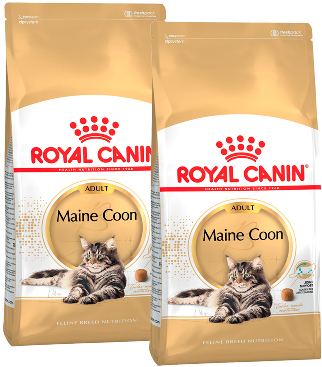 фото Сухой корм для кошек royal canin maine coon adult, для породы мэйн-кун, 2 шт по 2 кг