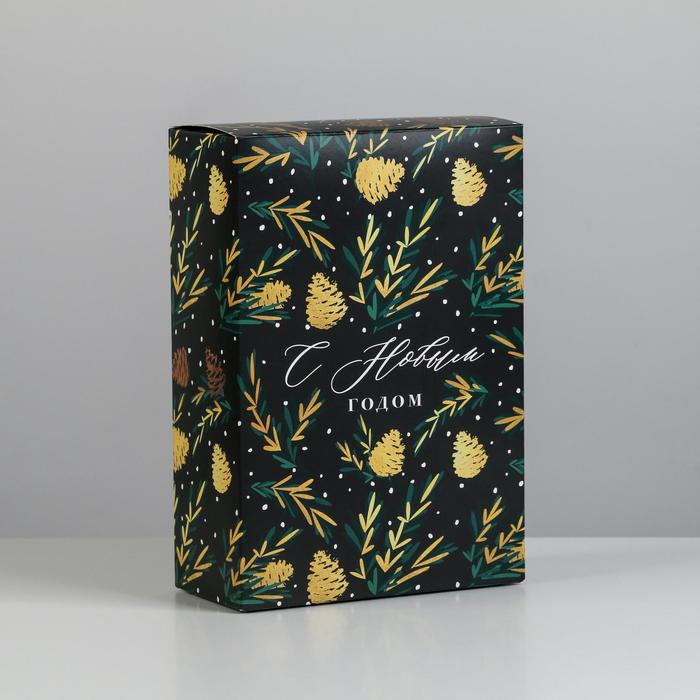 

Коробка складная Шишки, 16 х 23 х 7.5 см, Бежевый;зеленый;черный