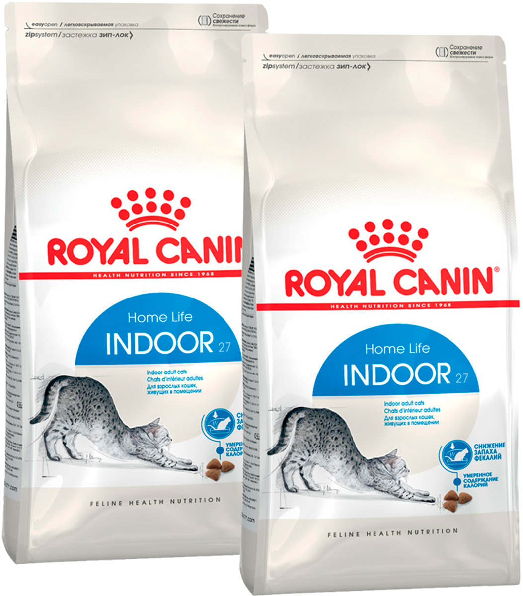 

Сухой корм для взрослых домашних кошек Royal Canin Indoor 27, 4 шт по 4 кг