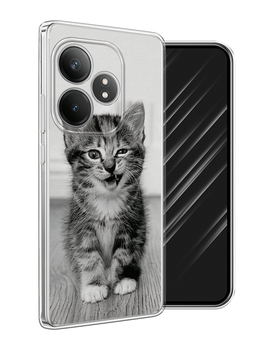 

Чехол Awog на Realme GT 6T "Подмигивающий котенок", Черный;серый, 2517550-1
