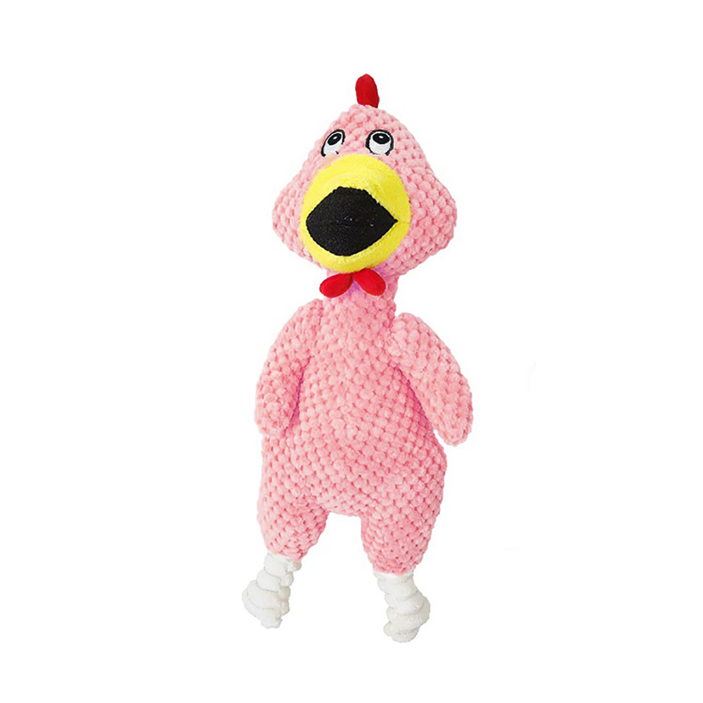 фото Игрушка для собак, курица с пищалкой, розовая, 33х12х9 см, pets & friends pf-softtoy-05