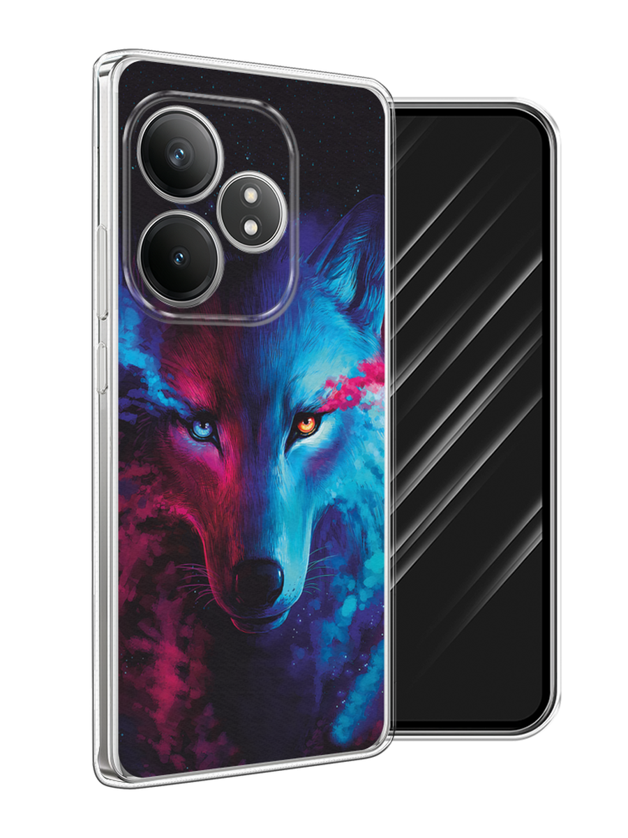 

Чехол Awog на Realme GT 6T "Волшебный волк", Голубой;розовый, 2517550-1