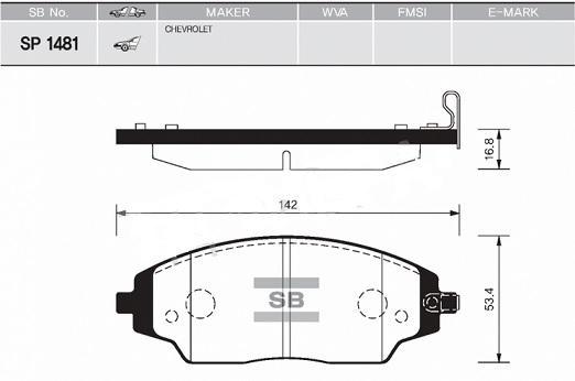 

Тормозные колодки Sangsin brake дисковые SP1481